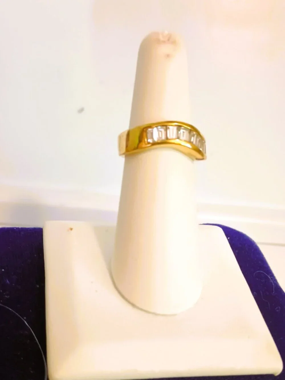 925 Tapered CZ Baguette Band 6 Curved Sterling Silver Ring